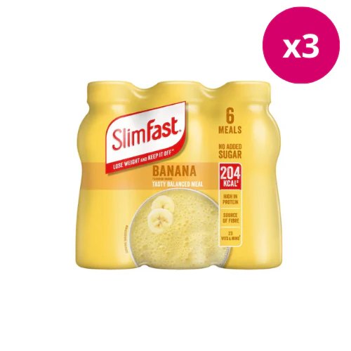SlimFast Milkshake Multipack Bottle Banana x3
