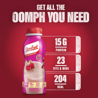 Slimfast Milkshake Multipack Bottle Raspberry & White Chocolate 6x325ml - Image 2