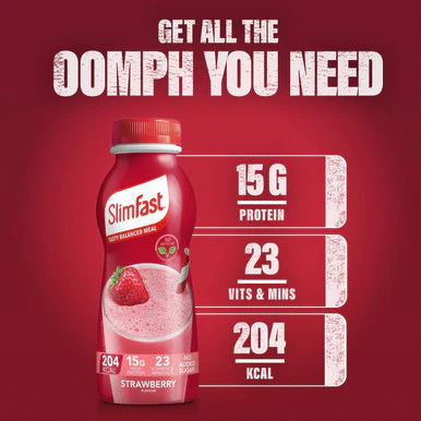 SlimFast Milkshake Multipack Bottle Strawberry 6x325ml - Image 3