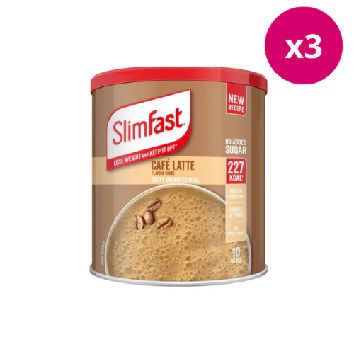 SlimFast Powder Tin Cafe Latte 365g x3
