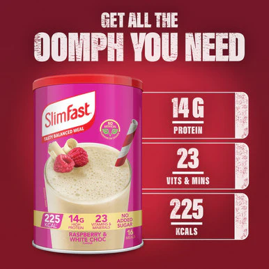 SlimFast Powder White Choc Raspberry 584g - Image 2