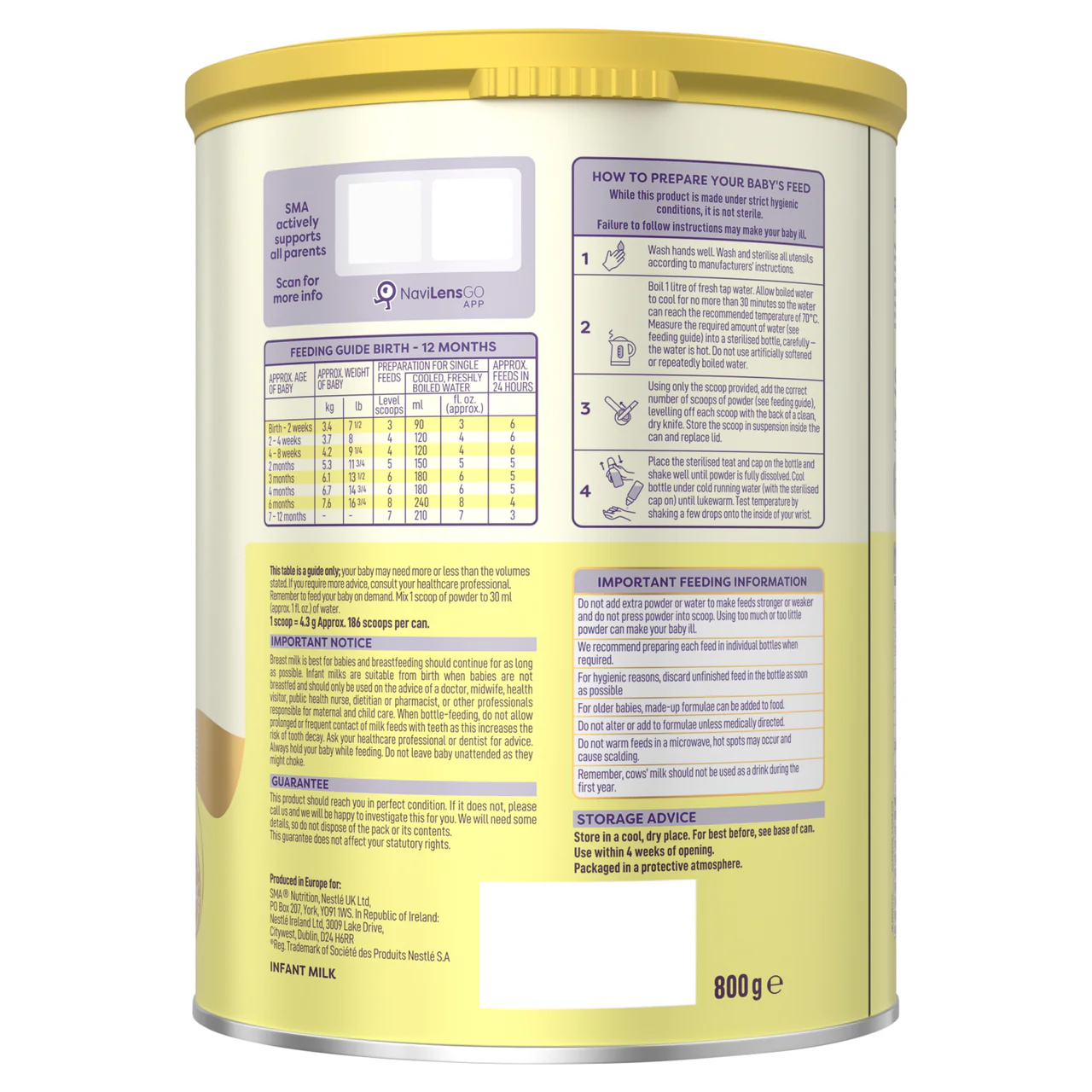 SMA First Infant Milk From Birth 800g - Image 2
