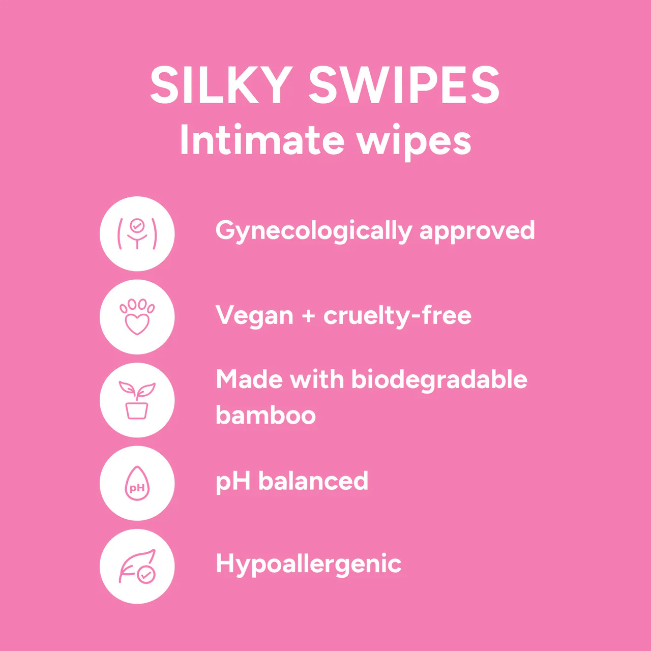 Smile Makers Silky Swipes Biodegradable Intimate Vaginal Wipes 12s - Image 4