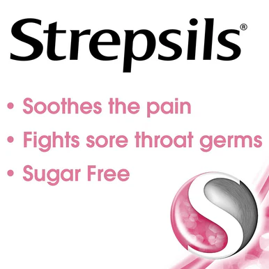 Strepsils Strawberry Sugar Free Lozenges 36 Lozenges - Image 2