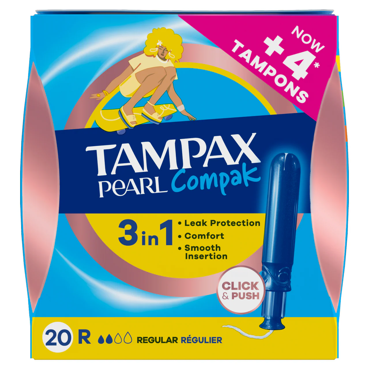 Tampax Pearl Compak Regular Tampons with Applicator 20 Pack