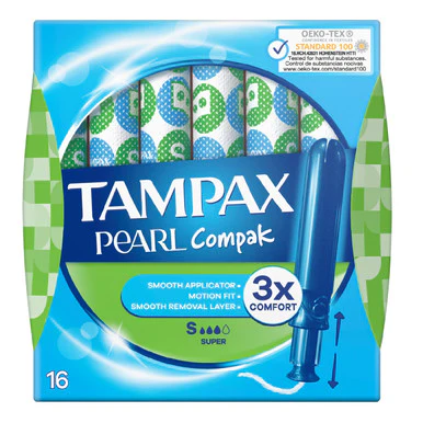 Tampax Pearl Compak Super Tampons 16 Tampons