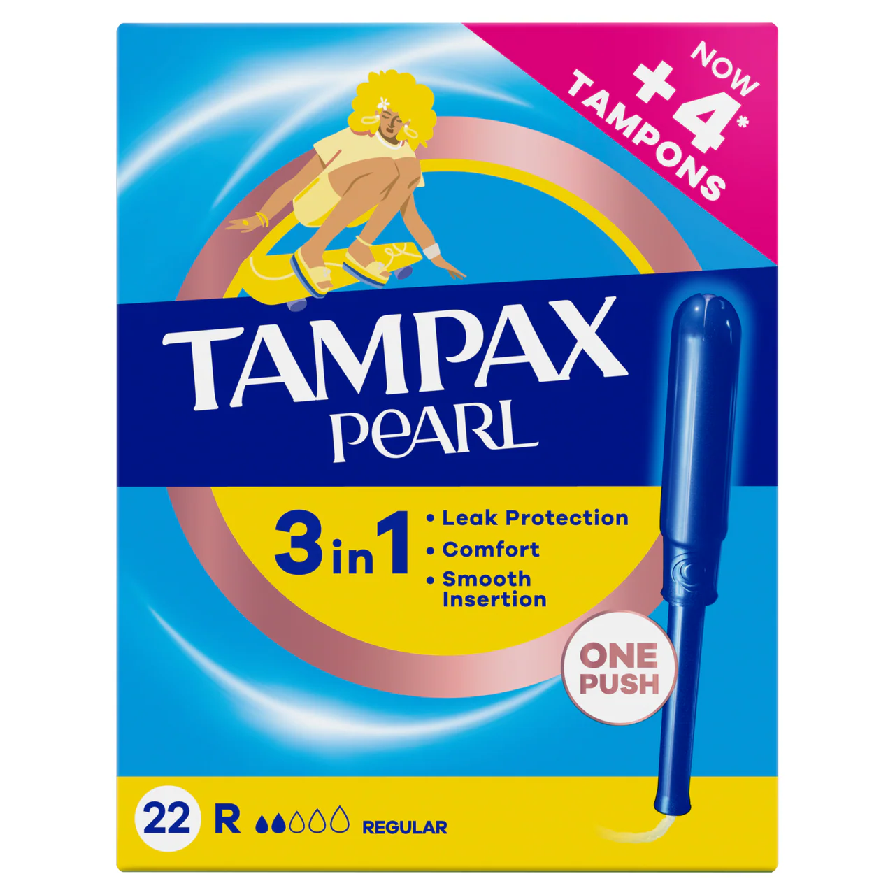 Tampax Pearl Regular Tampons with Applicator 22 Pack