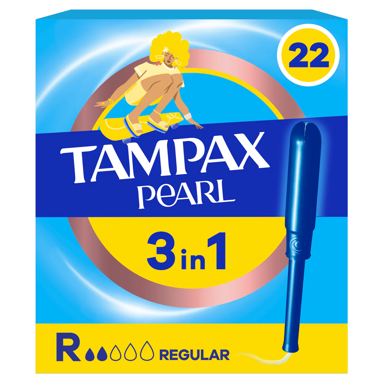 Tampax Pearl Regular Tampons with Applicator 22 Pack - Image 2