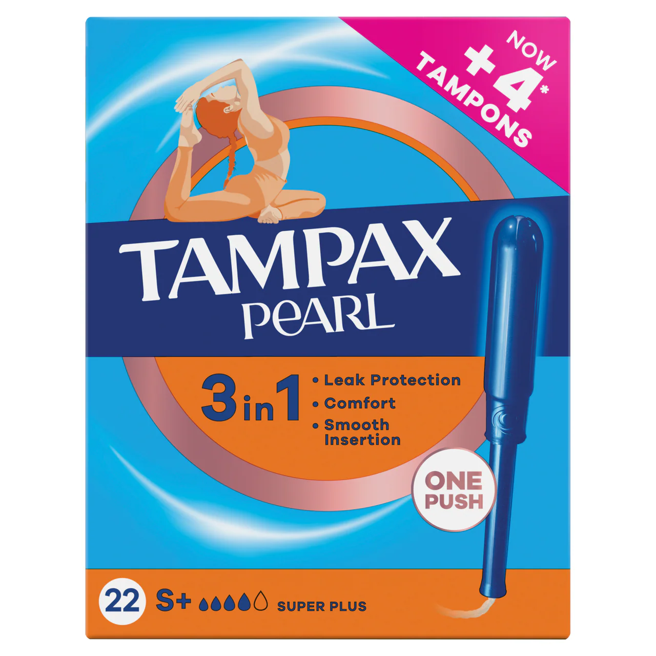 Tampax Pearl Super Plus Tampons with Applicator 22 Pack - Image 3