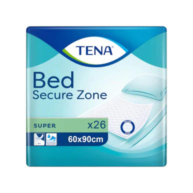 TENA Bed Incontinence Bed Pads Secure Zone Super 60x90 26 Pack