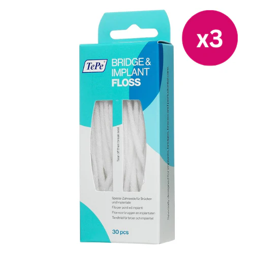 TePe Bridge & Implant Floss 30 Pieces x3