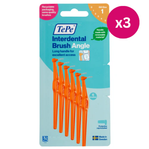TePe Interdental Brushes Angle Orange Size 1 6pcs x3