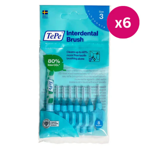 TePe Interdental Brushes Original Blue Size 3 8s x 6