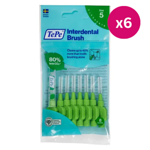TePe Interdental Brushes Original Green Size 5 8s x6