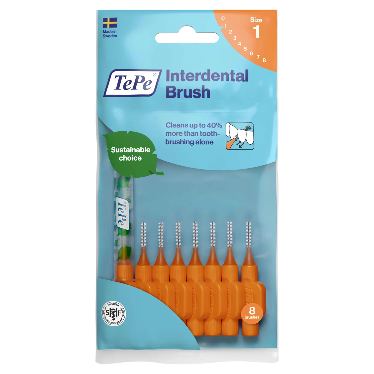 TePe Interdental Brushes Original Orange Size 1 8s
