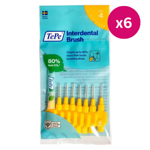 TePe Interdental Brushes Original Yellow Size 4 8s x 6