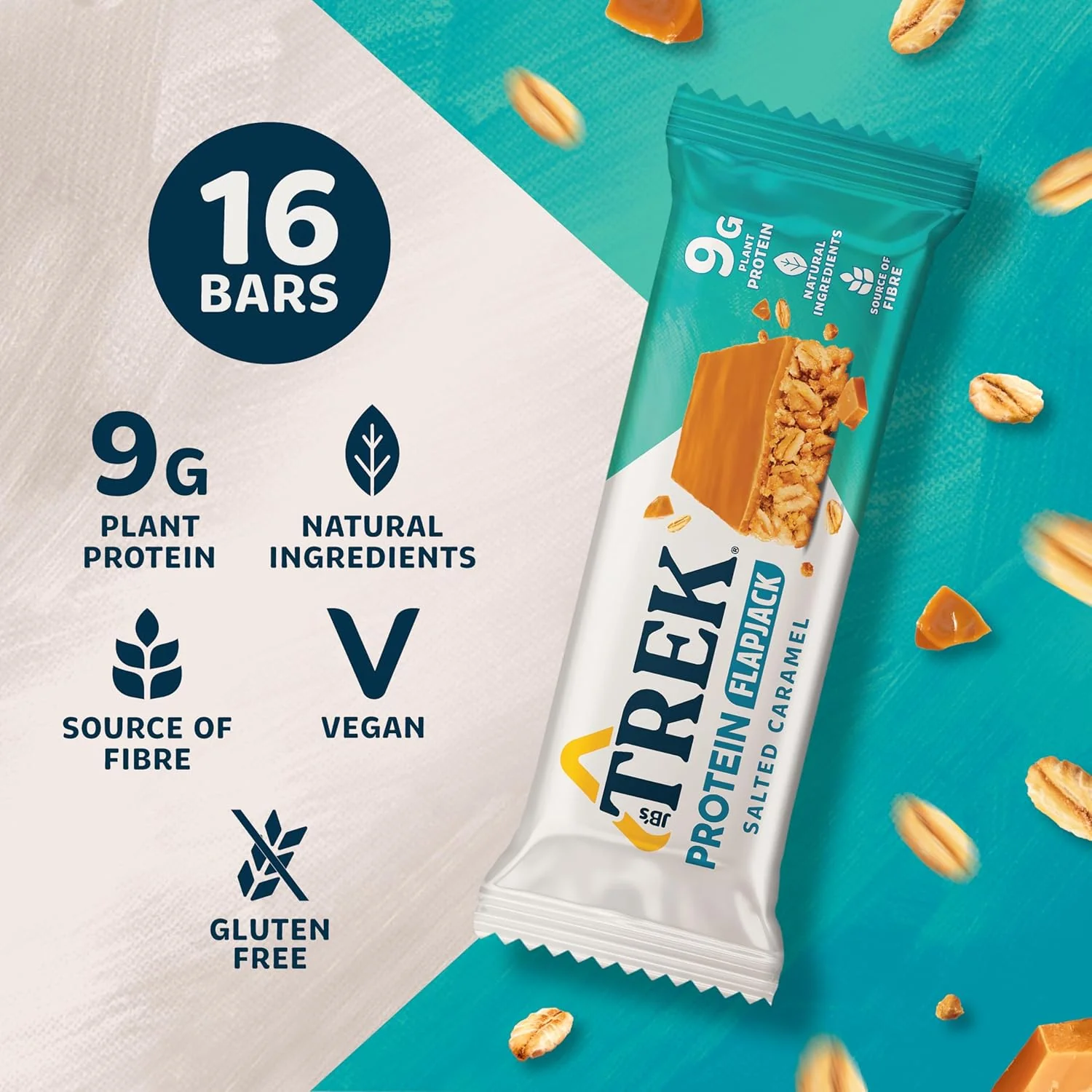 Trek Protein Flapjacks Salted Caramel 16x50g - Image 3