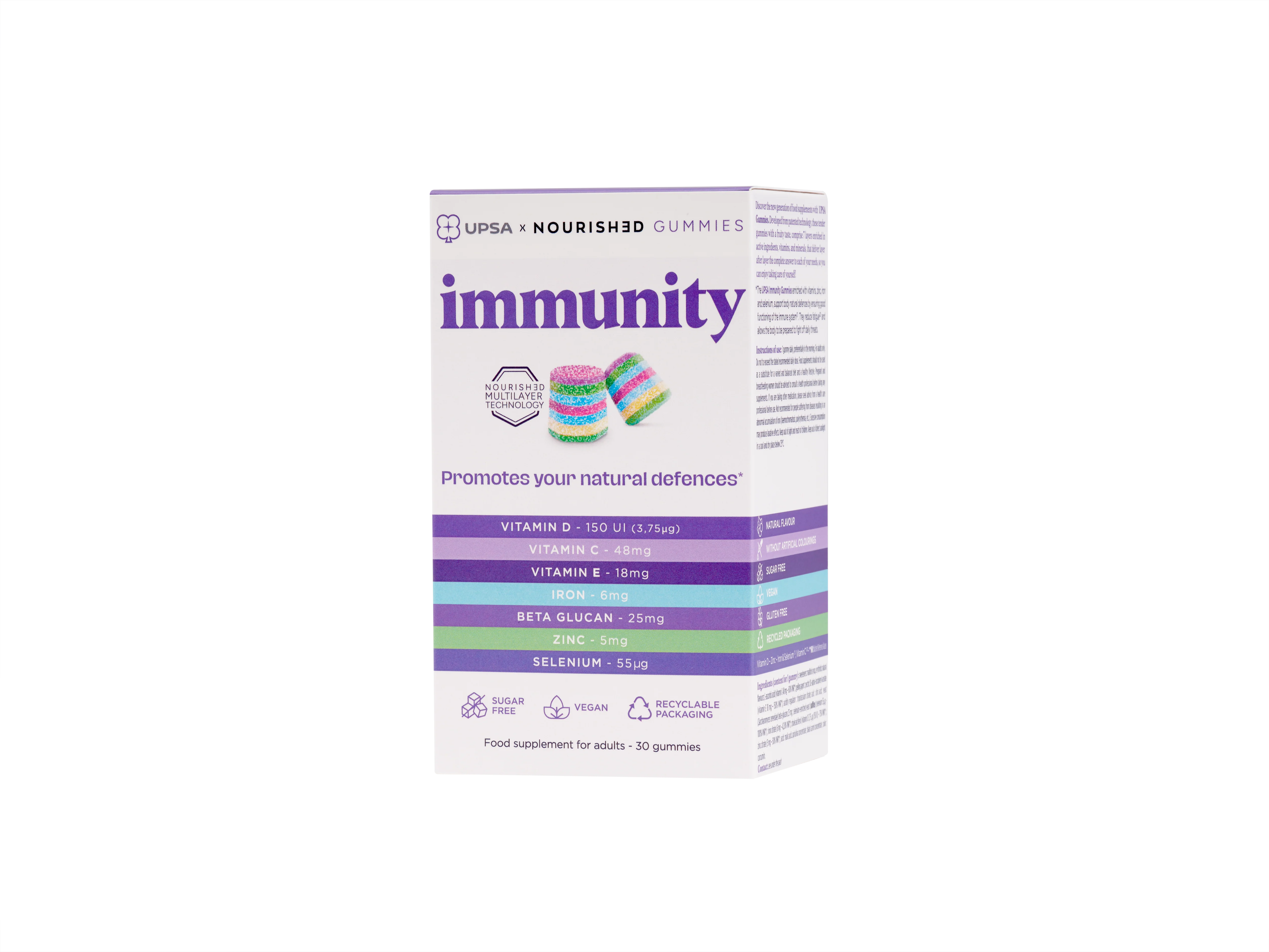 UPSA x Nourished 7-in-1 Immunity Gummies for Adults 30 Gummies - Image 2