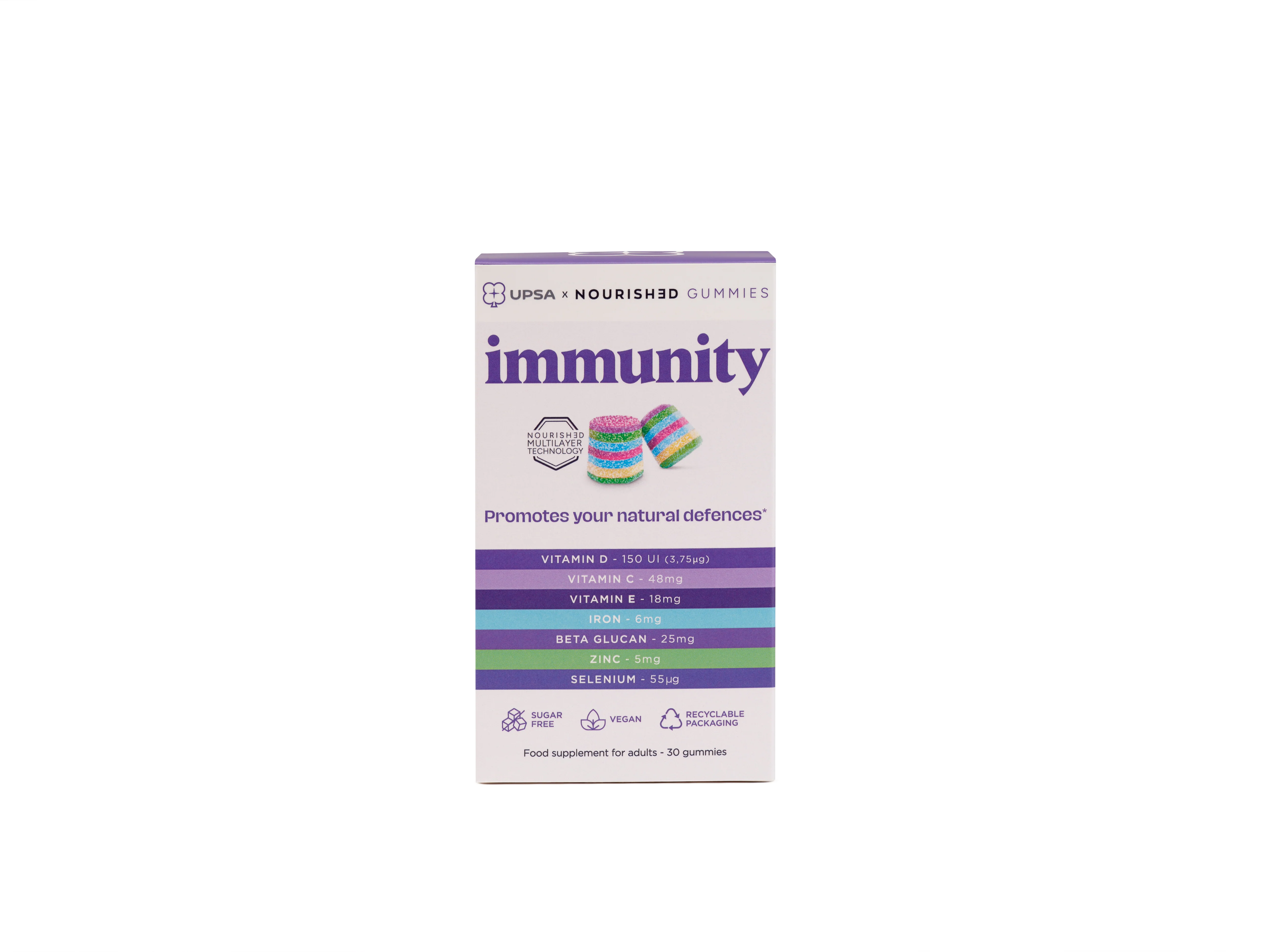 UPSA x Nourished 7-in-1 Immunity Gummies for Adults 30 Gummies - Image 3
