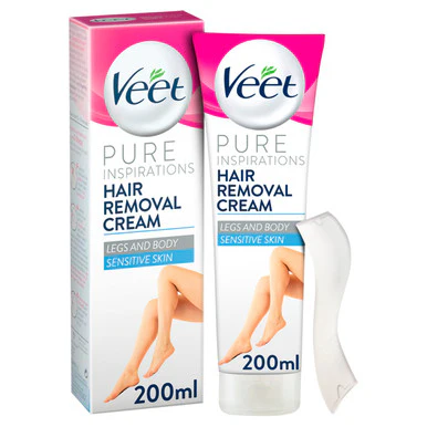 Veet Pure Inspirations Legs & Body Hair Removal Cream for Sensitive Skin 200ml