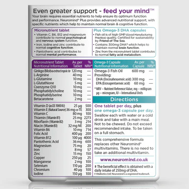 Vitabiotics Neuromind Plus 56 Tablets Capsules - Image 2