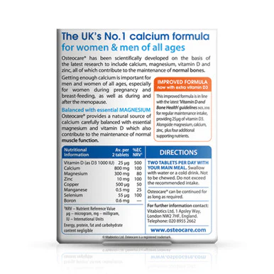 Vitabiotics Osteocare Original 90 Tablets - Image 2