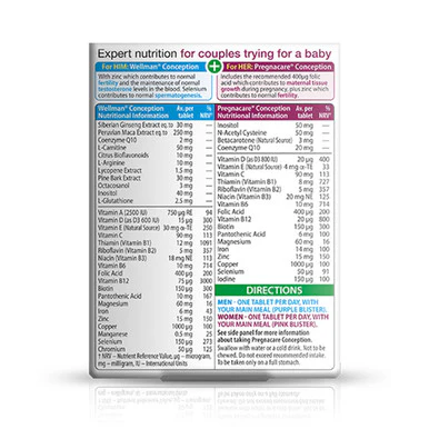Vitabiotics Pregnacare Him & Her Conception 30 Tablets + 30 Tablets - Image 2