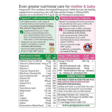 Vitabiotics Pregnacare Plus Omega 3 28 Tablets + 28 Capsules - Image 3