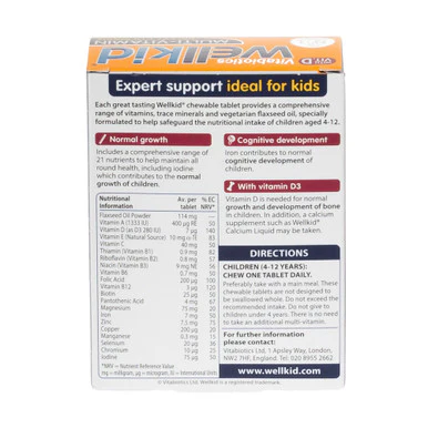 Vitabiotics Wellkid Smart Multi-Vitamins 30 Chewable Tablets - Image 2