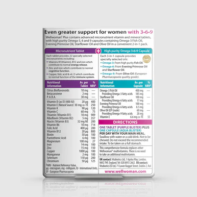 Vitabiotics Wellwoman Plus Omega 3-6-9 56 Tablets & Capsules - Image 2