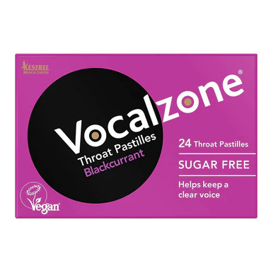 Vocalzone Blackcurrant Sugar Free Throat Pastilles 24 Pack
