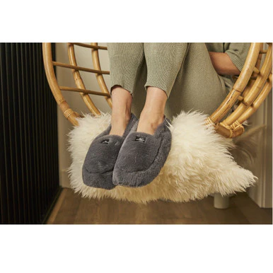 Warmies Fully Heatable Luxury Slippers with French Lavender - Steel Grey - Image 3