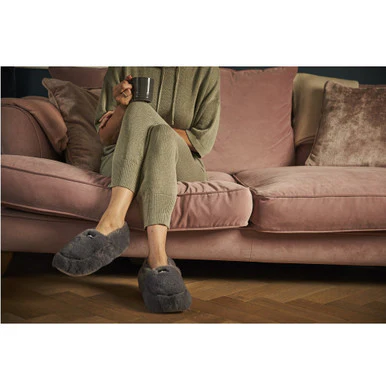 Warmies Fully Heatable Luxury Slippers with French Lavender - Steel Grey - Image 4