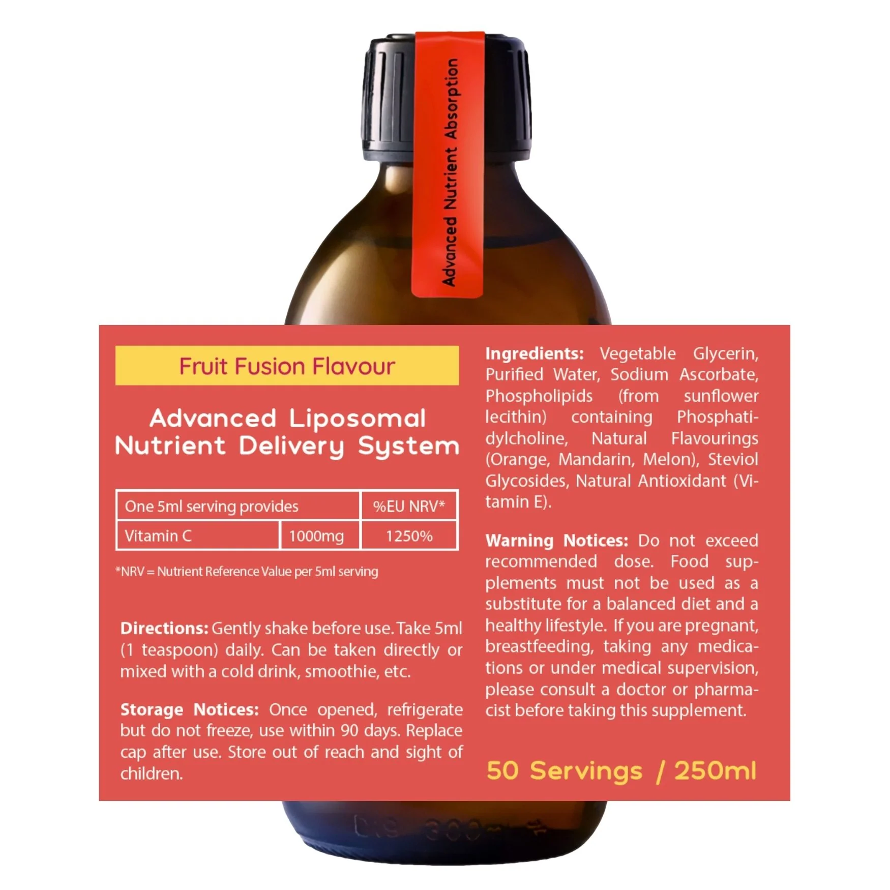 Well. Actually. Liposomal Vitamin C 1000mg Fruit Fusion Flavour 250ml - Image 2