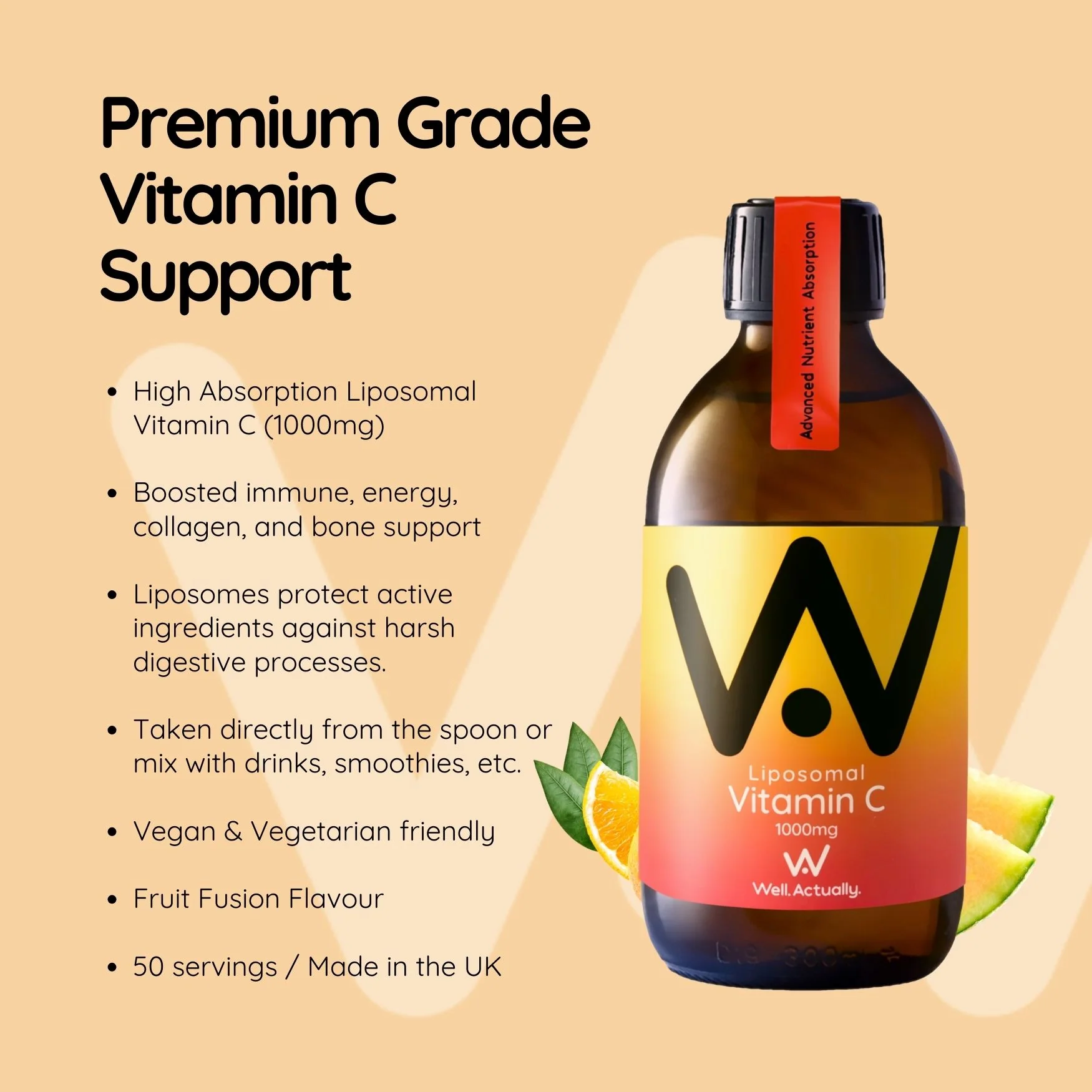 Well. Actually. Liposomal Vitamin C 1000mg Fruit Fusion Flavour 250ml - Image 4