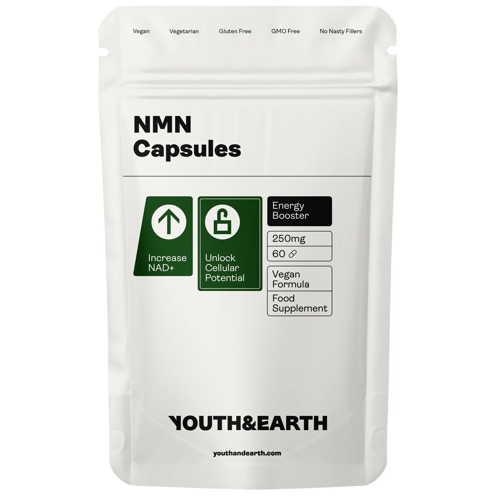 Youth & Earth NMN Supplements 60 Capsules 250mg