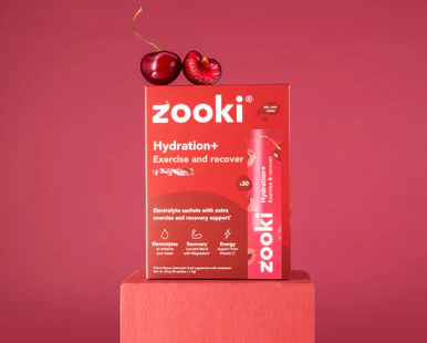 Zooki Hydration+ Exercise & Recover Cherry Flavour 7.9g 30 Sachets - Image 2