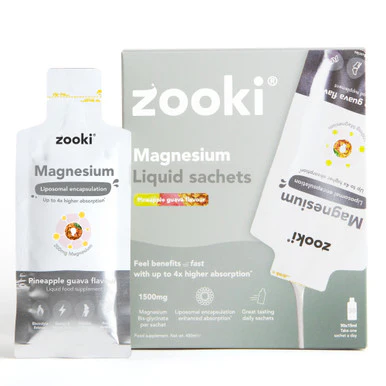 Zooki Liposomal Magnesium Bisglycinate 1,500mg Pineapple Guava Flavour 15ml 30 Sachets