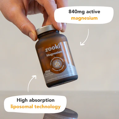 Zooki Liposomal Magnesium Bisglycinate 840mg 30 Day Supply 60 Capsules - Image 3