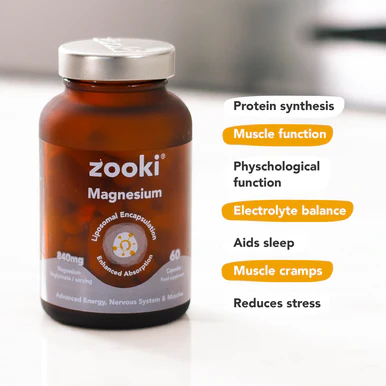 Zooki Liposomal Magnesium Bisglycinate 840mg 30 Day Supply 60 Capsules - Image 4