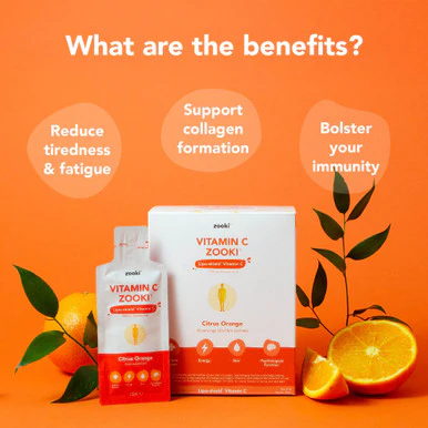 Zooki Liposomal Vitamin C 1,000mg Citrus Orange Flavour 15ml 14 Sachets - Image 3