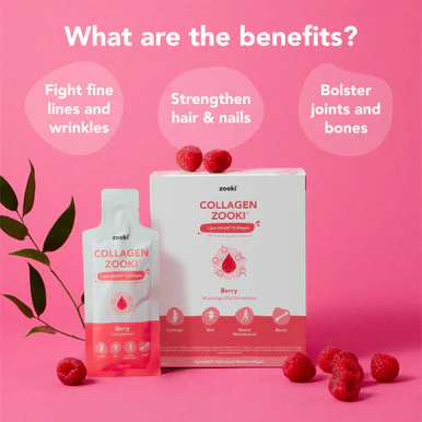 Zooki Marine Collagen 5,000mg Berry Flavour 15ml 30 Sachets - Image 2