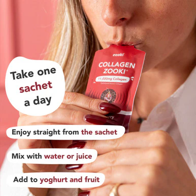 Zooki Super Strength Marine Collagen 11,000mg Sour Cherry Flavour 18.5ml 14 Sachets - Image 3