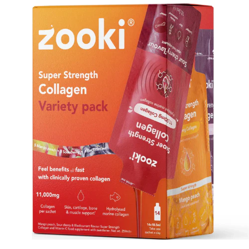 Zooki Super Strength Marine Collagen 11,000mg Variety Pack 15ml 14 Sachets - Image 2